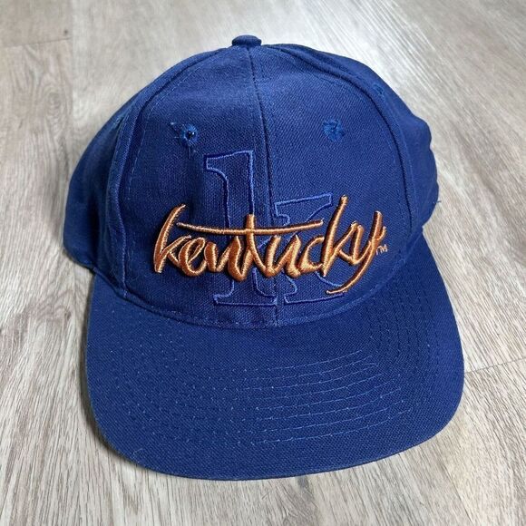 Vintage Kentucky Wildcats Hat Snapback NCAA College The Game Script Blue Cap - Picture 1 of 7
